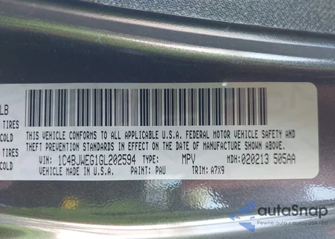 2016 Jeep Wrangler Unlimited Sahara z USA, uszkodzony, nr VIN 1C4BJWEG1GL202594